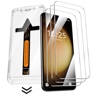 QUESPLE [3 Stück] Panzerglas Schutzfolie für Samsung Galaxy S23 Plus, [Auto-Installation] Anti-Kratzen, Ultra-klar, Anti-Bläschen Gehärtetem Glas Displayschutzfolie für Samsung Galaxy S23 Plus