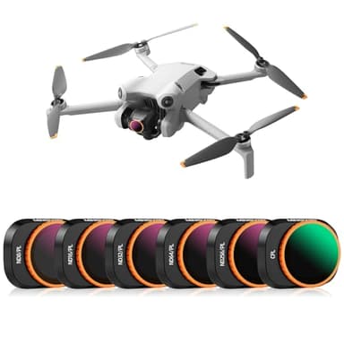 MINGVEN ND/PL Filter Set für DJI Mini 4 Pro Zubehör 6 Stück - (ND8/PL ND16/PL ND32/PL ND64/PL ND256/PL CPL) Kameraobjektiv ND/PL Filter Set Kompatibel mit DJI Mini 4 Pro Drohne MN4