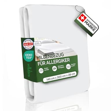 Welldora ǀ Premium Milbenbezug Matratzen 140x200x28 ǀ Fachärztlich getesteter Allergiker Matratzenschoner ǀ Anti Milben Encasing gegen Milben & Bettwanzen ǀ Allergiker Bettwäsche