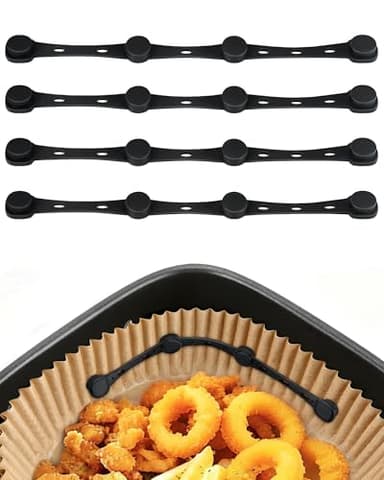 Magnete für Airfryer Backpapier, 4 Stück Silikon Magnete Airfryer Zubehör Verhindern Backpapier von Abdeckung Lebensmitteln, Heißluftfritteuse Zubehör für Ninja,Philips,Cosori