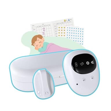 Kabelloser Bettnässer-Alarm für Jungen und Mädchen von MMOBIEL – Töpfchen-Training mit Geräuschen und Vibration – Pipi-Alarm für Kinder & Erwachsene – Bettnässensor, Pinkel Alarm - USB-wiederaufladbar