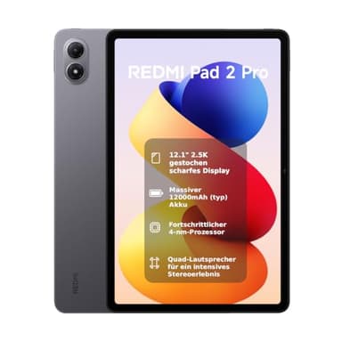 XIAOMI REDMI Pad 2 Pro, 8+256GB, 12,1" 2,5K 120Hz Display, Riesiger 12.000mAh (typ) Akku, 4nm Prozessor, Nahtlose Konnektivität, Graphitgrau