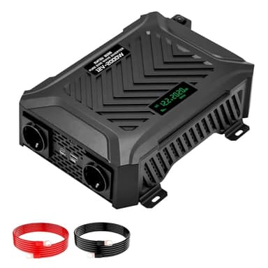 DATOUBOSS 2000W/4000W Spannungswandler 12v auf 230v Reiner Sinus Wechselrichter Power Inverter mit 2 EU Steckdosen, USB/Type-C und LCD Anzeige, Umwandler für LKW Camping Haushaltsgeräten