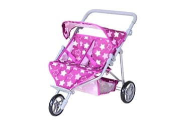 Knorrtoys 16745 - Zwillingspuppenwagen Duo - Star Dark pink