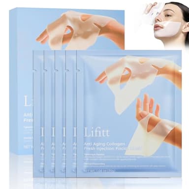 5 Stück Collagen Maske,Hautpflege collagen masken,Beauty beruhigend Gesichtsmasken,Feuchtigkeits Masken,Erhöht die Hautfeuchtigkeit,Hydrogel maske für alle Hauttypen