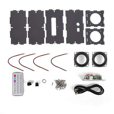 Subwoofer Leistungsverstärker, Bluetooth Lautsprecher DIY Kit MP3 Musikpaket Stereo Sound 3W Stereo Fernbedienung, Soundbar für Party/Home Entertainment(Grau)