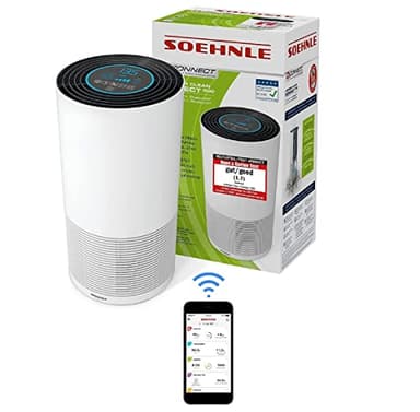 Soehnle Airfresh Clean Connect 500 Luftreiniger Allergiker, Luftfilter 99,5% von Staub Pollen Gerüche Keime, CADR 300m³/h bis 78m² Raucherzimmer, Air Purifier Schlafmodus Timer, App Anbindung