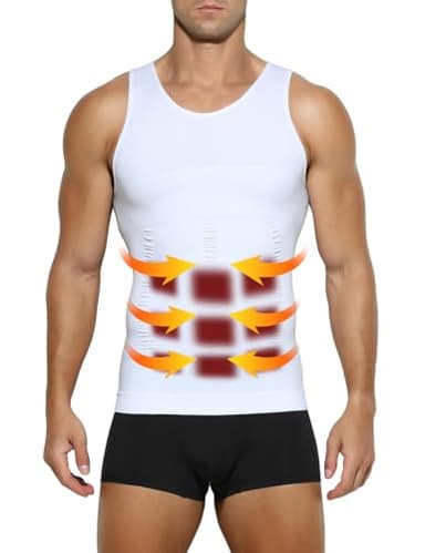 Casey Kevin Kompressionsshirt Herren | Bauchweg Unterhemd Herren | Shapewear | Body Shaper | Tank Top Ärmellos, S-XXL
