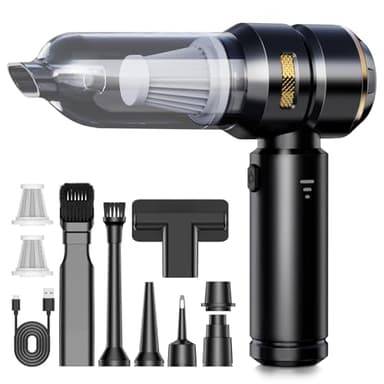 KITBEZN Handstaubsauger, 26000PA Handstaubsauger Akku Kabellos, 4-in-1 Autostaubsauger Stark, 3-Gang Mini Staubsauger mit Bürstenloser Motor per Auto, Haus, Tierhaare, Sofa Reinigung