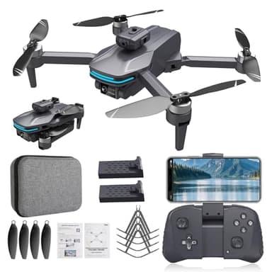 4K Drohne für Anfänger & Kinder, faltbare RC Drohne mit Dual-Kamera, bürstenlosen Motoren, Hinderniserkennung, Höhenhaltefunktion, Headless Mode, One-Key Start, 2 Akkus