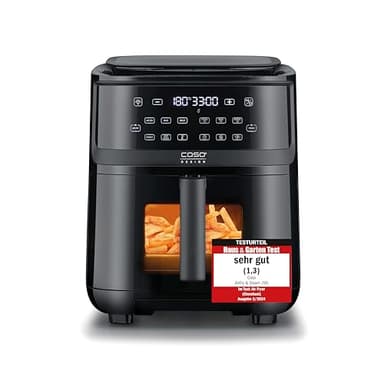 CASO AirFry & Steam 700 - Heißluftfritteuse und Dampfgarer - Testurteil: Sehr Gut, extra großes Korbvolumen 7 Liter, Dampfgarer & Airfryer, Fritteuse ohne Öl/Fett, Schwarz