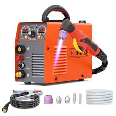 FEIFANKE 55 Ampere Plasmaschneider Berührungslosem Pilotlichtbogen Hochfrequenz Luftstrom IGBT 2T/4T Schneidbrenner Zum Schneiden von Rostfreiem Stahl Aluminium und Kupfer