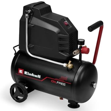 Einhell Kompressor TC-AC 190/24/8 I OF (1100 Watt, max. 8 bar, 24-Liter-Tank, 190 l/min Ansaugleistung, ölfrei, wartungsarm, Manometer, Druckminderer)