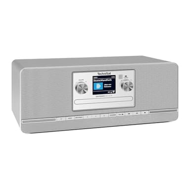 TechniSat DIGITRADIO 372 CD IR – Stereo Internetradio mit DAB+, UKW, CD-Player, WLAN, Bluetooth, Farbdisplay, USB, AUX, Kopfhöreranschluss, Wecker, 10 W, App-Steuerung und Fernbedienung - Silber