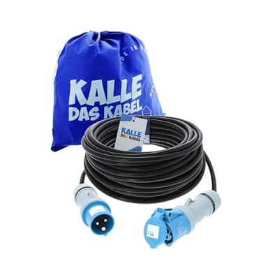 KALLE DAS KABEL CEE Verlängerungskabel 230V Campingkabel - Hochwertige Campingleitung für Wohnwagen & Wohnmobile - Outdoor Caravan-Stromkabel mit Schutzart IP44 - H07RN-F 3G 2,5mm² 20 Meter