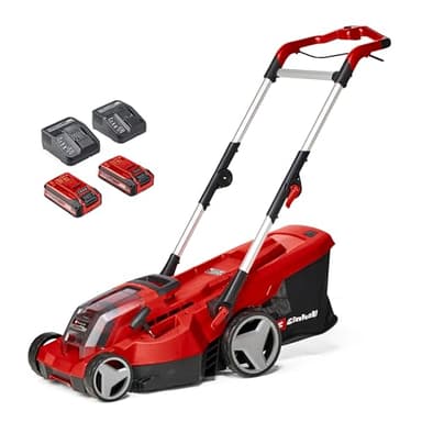 Einhell Akku-Rasenmäher RASARRO 36/36 Kit Power X-Change (36 V, 36 cm Schnittbreite, bis 400 m², 45L Fangkorb, 25-75 mm Schnitthöhe, inkl. 2 x 3,0 Ah Plus Akkus + 2X Ladegerät)