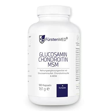 FürstenMED® Glucosamin Chondroitin MSM Hochdosiert + Vitamin C, 180 Kapseln als 4 Fach Komplex mit Glucosamine, Laborgeprüft & Ohne unerwünschte Zusatzstoffe