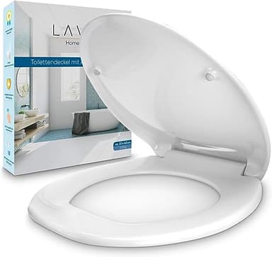 LAVUR Home & Living Toilettendeckel | Praktische Absenkautomatik für sanftes Schließen | Haltbarer Duroplast WC Sitz in universeller Größe | Leicht abnehmbar zur hygienischen Reinigung