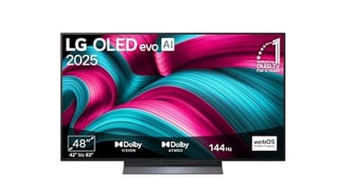 LG OLED48C5ELB, 48 Zoll (121 cm), 4K OLED evo AI TV, α9 Gen8 Prozessor, webOS 25, 120Hz (VRR bis zu 144Hz), Modelljahr 2025
