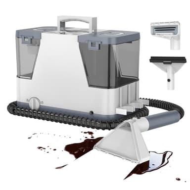 Polsterreiniger Gerät Nasssauger Waschsauger mit Dampf, 2500W Polsterreinige Teppichreiniger Wischsauger Tiefenreinigung von Flecken, Nasssauger für Teppiche, Polster, Sofa, Auto, Haustiere & Mehr