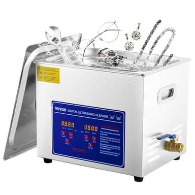 VEVOR Professioneller Ultraschallreiniger 10 L, Ultraschall Reinigungsgerät mit Digitalem Timer & Heizung, Schmuckreiniger 40 kHz Ultraschallreinigungsmaschine für Brillen, Uhren, Ringe & Kleinteile