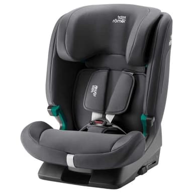 BRITAX RÖMER Kindersitz EVOLVAFIX, mit ISOFIX, für Kinder von 76-150 cm (i-Size), 15 Monate - 12 Jahre, Midnight Grey