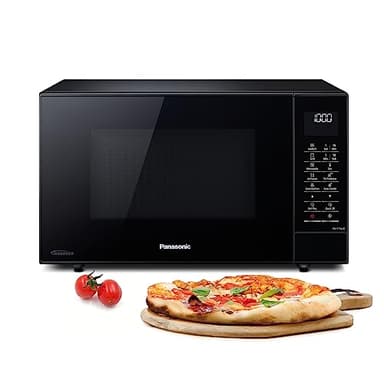 Panasonic NN-CT56JBGPG Slimline-Kombi-Mikrowellenherd mit Grill, Drehteller aus Glas, 27 l, 1000 W, 40/100–220 °C, 23 automatische Programme, Auftauen, 6 Leistungsstufen, digitale LED, Schwarz