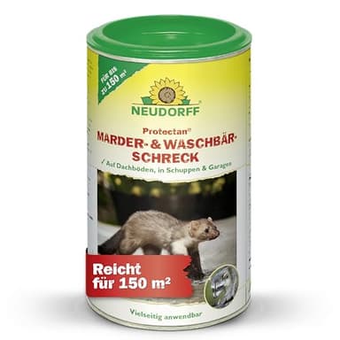 Neudorff Protectan Marder-& Waschbär-Schreck – Vertreibt langanhaltend Marder und Waschbären auf Dachböden, in Schuppen und Garagen für 150 m², 300 g