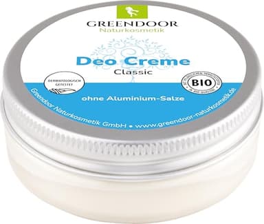 GREENDOOR Deo Creme Ohne Aluminium/Alkohol vegan 50ml – 6 Monatspack gegen Schweißgeruch, Bio Deodorant natürlich ohne Tierversuche, Naturkosmetik Aloe Vera, dezenter unisex Duft Deocreme Cremedeo