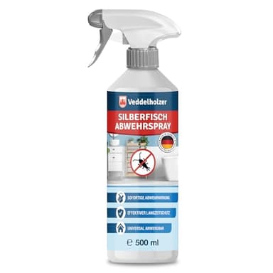 Veddelholzer 500 ml Papier- & Silberfisch Abwehrspray Laborgeprüfte Wirksamkeit sofort und Langzeitschutz Effektiv & Dauerhaft Silberfische bekämpfen optimale Alternative zu Silberfisch Köderdose