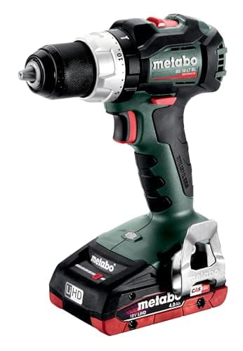 metabo Akku-Bohrschrauber BS 18 LT BL - 18 V, 2.100 /min Drehzahl, 75 Nm Drehmoment - Bürstenlos, kompakt & leicht, Profi-Bohrmaschine für Holz und Metall - Inkl. 2 Akkus 4.0 Ah, Ladegerät & metaBOX