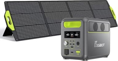 FOSSiBOT F1200 Solargenerator mit 200W Solarpanel, 1200W Tragbare Powerstation 1024Wh LiFePO4 with AC Ausgabe, 13 Steckdosen Mobiler Stromspeicher für Outdoor,Camping im Wohnmobil Backup