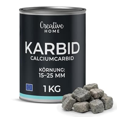 Creative Home Karbid gegen Maulwürfe Wühlmäuse | 1kg Reines Calciumcarbid | Carbid Maulwurfbekämpfung für Garten und technische Anwendungen | Karbit Dicht verschlossene Metalldose