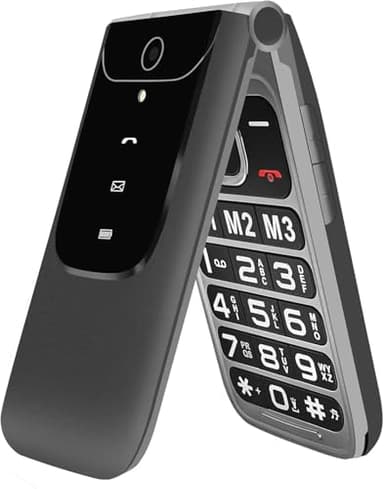Brisum Simlockfreie Seniorenhandy ohne Vertrag, Klapphandy Mobiltelefon mit Großen Tasten, 2G GSM Handy für Senioren mit 2,4 Zoll Farbdisplay, Dual SIM, SOS Notruftaste, Taschenlampe, FM Radio