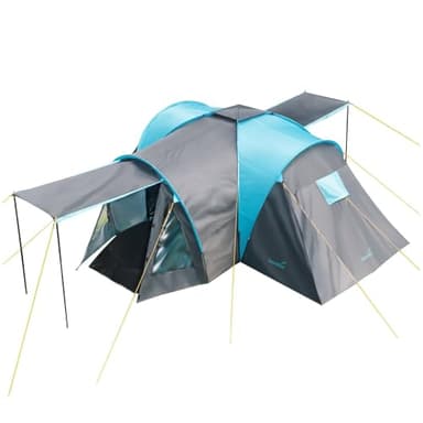 Skandika Kuppelzelt Hammerfest 6 Plus | Camping Zelt 6 Personen, 2 m Stehhöhe, 2 Schlafkabinen, 2 Eingänge, Moskitonetze, wasserdicht, 3000 mm Wassersäule | Outdoor, Campingzelt