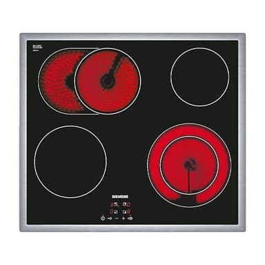 Siemens ET645HN17E iQ300 Glaskeramik-Kochfeld, 60 cm, Made in Germany, Flachrahmen-Design, zuschaltbare Bräterzone, touchControl - Steuerung per Fingertipp, Zweikreiszone 21 cm