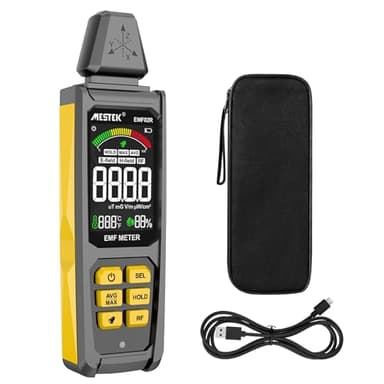 EMF Messgerät, MESTEK 5 in 1 EMF Strahlungsdetektor EF/MF/Radiofrequenz Feld Elektromagnetische,Wiederaufladbares Haus EMF Detektion