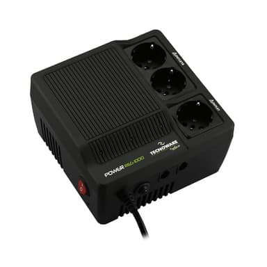 Tecnoware Power Systems Spannungsstabilisator 1000VA für Modem, Router, PC und kleine elektronische Geräte, schützt vor Stromschwankungen, ist kein USV, einsatzbereit