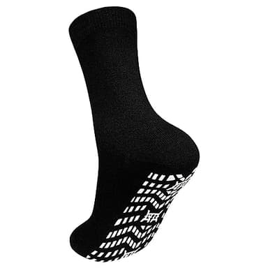 PUTUO ABS Rutschfeste Socken für Herren: Stoppersocken Männer Antirutsch Socken mit Noppen Herren Baumwolle Sport Noppensocken Rutschsocken 43-46 Schwarz 1 Paar
