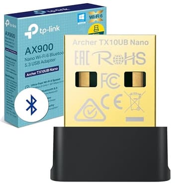 TP-Link Archer TX10UB Wi-Fi 6 AX900 Buletooth WLAN Stick Für PC, 𝐁𝐥𝐮𝐞𝐭𝐨𝐨𝐭𝐡 𝟓.𝟑 Dual Band WLAN Adapter, Nano Größe, WPA3, MU-MIMO, nur Kompatibel mit Windows 11-10