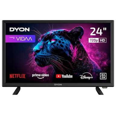 DYON Movie Smart 24 VX - 24 Zoll (60 cm) Smart TV mit HD Triple Tuner (DVB-C/-S2/-T2), App Store, Prime Video, Netflix, YouTube, DAZN, Disney+, waipu.tv, Hotelmodus