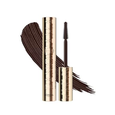 L'Oréal Paris Augen Makeup, Panorama Mascara für Volumen & Definition, Braune Wimperntusche für optisch größere Augen, Volume Million Lashes mit Panorama-Bürste, Farbe Braun (brown), 1x 9,9ml