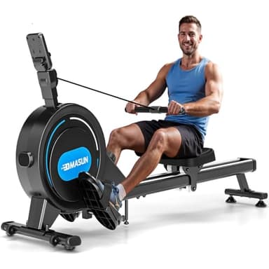 DMASUN Rudergerät für Zuhause, [2026 Neu] Magnetisches Rudergerät mit Upgrade Doppel-Slide-Rails Ultraleise Rudermaschine, 16 Widerstandsstufen, LCD-Datenanzeige, Bis 160kg Belastbar