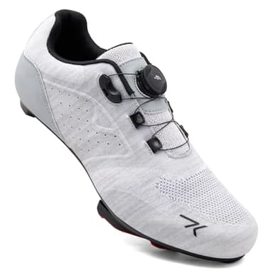 Feyenold Herren Fahrradschuhe Damen Radsport Schuhe Kompatibel mit Peloton & Kompatible Installation Look SPD SPD-SL Delta Lock Pedal Reitschuhe Grau 38 EU