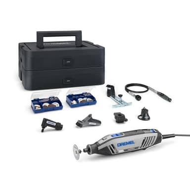 Dremel 4250 Multitool 175W, variable Drehzahl 5.000-35.000 U-min, Multitool-Kit mit 6 Aufsätzen, 1 Dremel BOX, 128 Zubehörteile zum Schneiden, Gravieren, Schleifen, Schärfen, Bohren, Fräsen