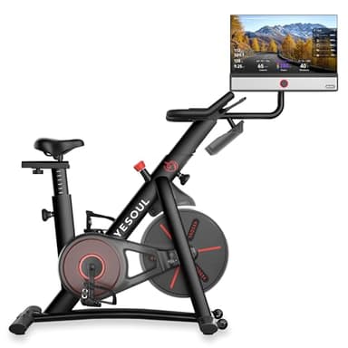 YESOUL G1M Plus Heimtrainer Fahrrad | 21,5" FHD Bildschirm Indoor Fitnessbike | Leises Spinning Bike mit Komfortsitz | Ergometer für Home Gym