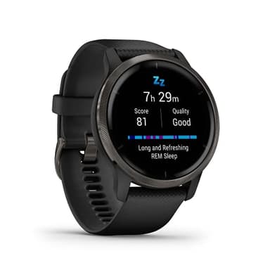 Garmin Venu 2 – GPS-Fitness-Smartwatch mit ultrascharfem 1,3“ AMOLED-Touchdisplay, umfassenden Fitness, über 25 vorinstallierte Sportarten, Music Pay