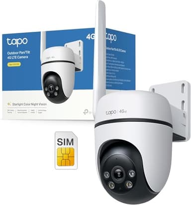 Tapo C501GW 360° 4G LTE Überwachungskamera mit SIM-Kartenslot, kein WLAN erforderlich, Starlight farbige Nachtsicht, AI-Erkennung, DC/PoE-Stromversorgung, 1080P, IP66, lokaler und Cloud-Speicher