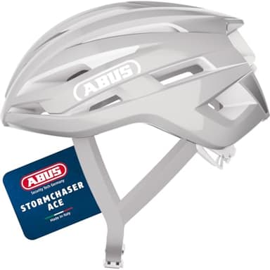 ABUS Rennradhelm StormChaser ACE - Leichter Fahrradhelm für Radrennen, Gravelbike-Touren und Cyclocross - für Damen und Herren - Größe L, Pure Grey