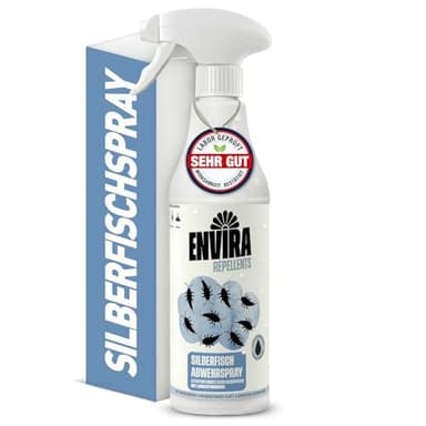 Envira Silberfisch-Spray 500 ml - Hochwirksames Abwehrspray gegen Silberfische & Papierfische mit Langzeitwirkung - Effektive Alternative zu Falle & Köderdose - Dezenter Zitrusduft, geruchsarm